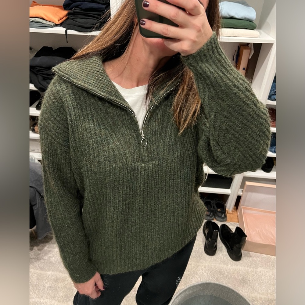 Isabel Marant Etoile Quarter Zip Mohair Blend Sweater